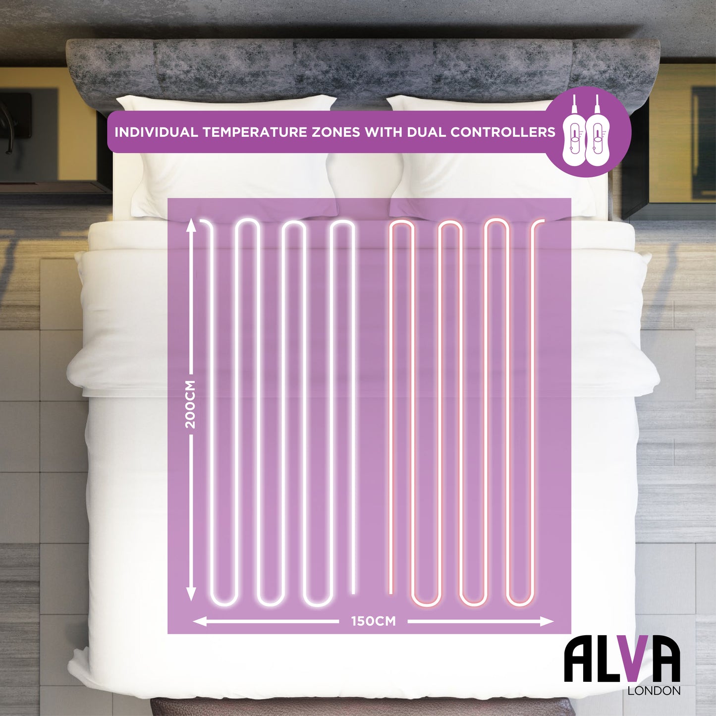 Electric Under Blanket - King - Coral Fleece - Fitted Elastic - 150x200cm